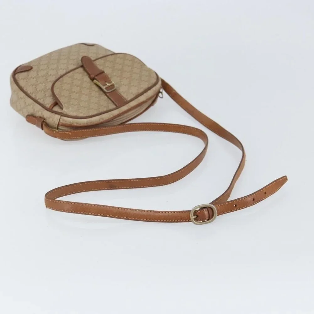 Authentic CELINE Macadam Canvas Shoulder Bag PVC Beige Gold - Picture 14 of 16